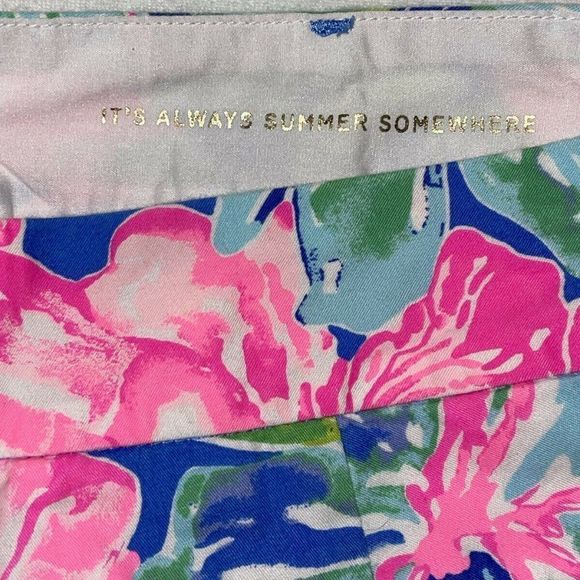 Lilly Pulitzer Callahan Short Pink Floral It's Always Summer Somewhere Size 00 - Picture 10 of 11